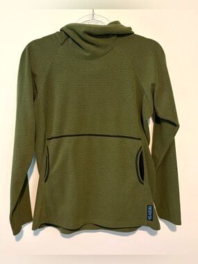 Melanzana micro grid hoodie in green